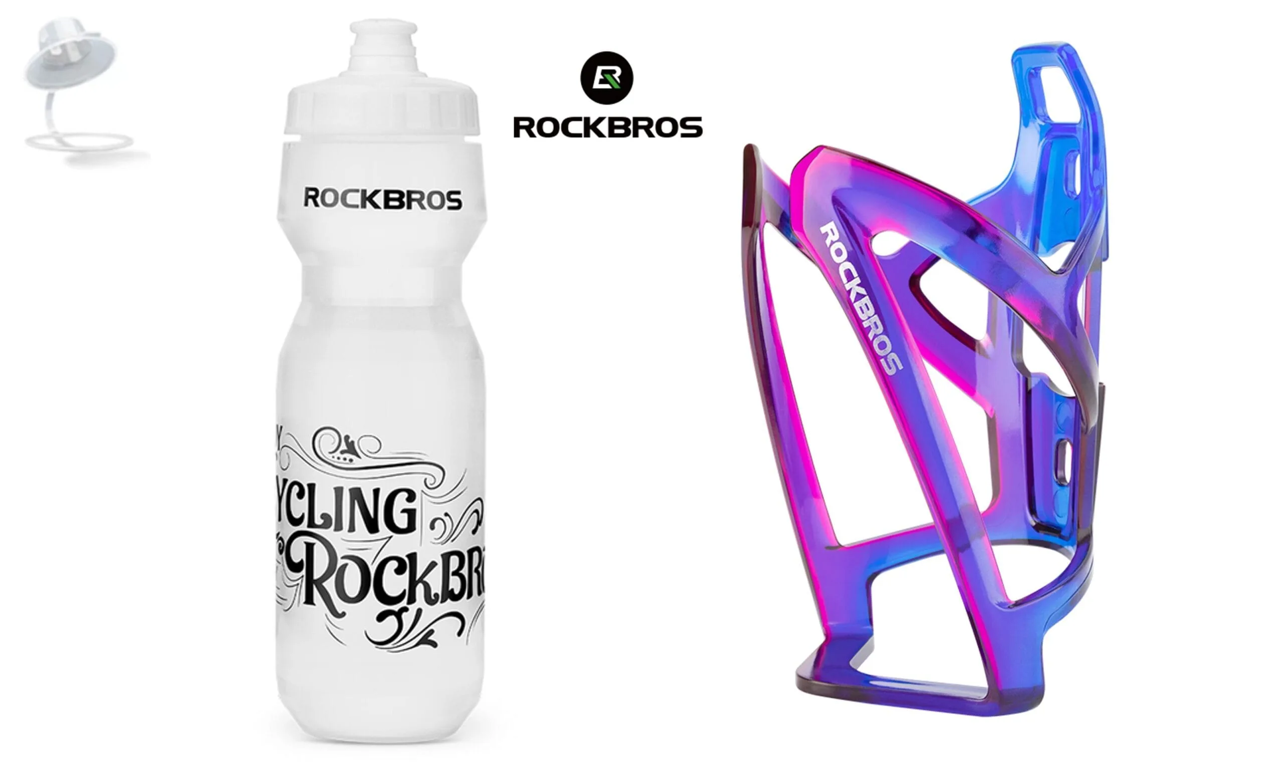 Porta Caramañola + Botella Agua 750ml Rockbros Boca Silicona - Image 1