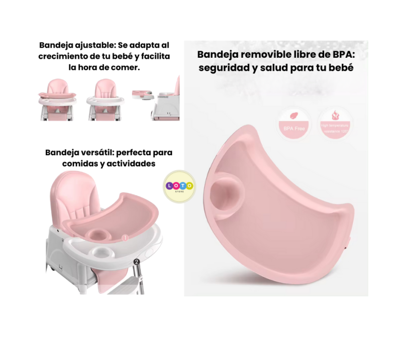 Silla Comedor Para Bebe 3 En 1 Portátil Varias Alturas - Image 6