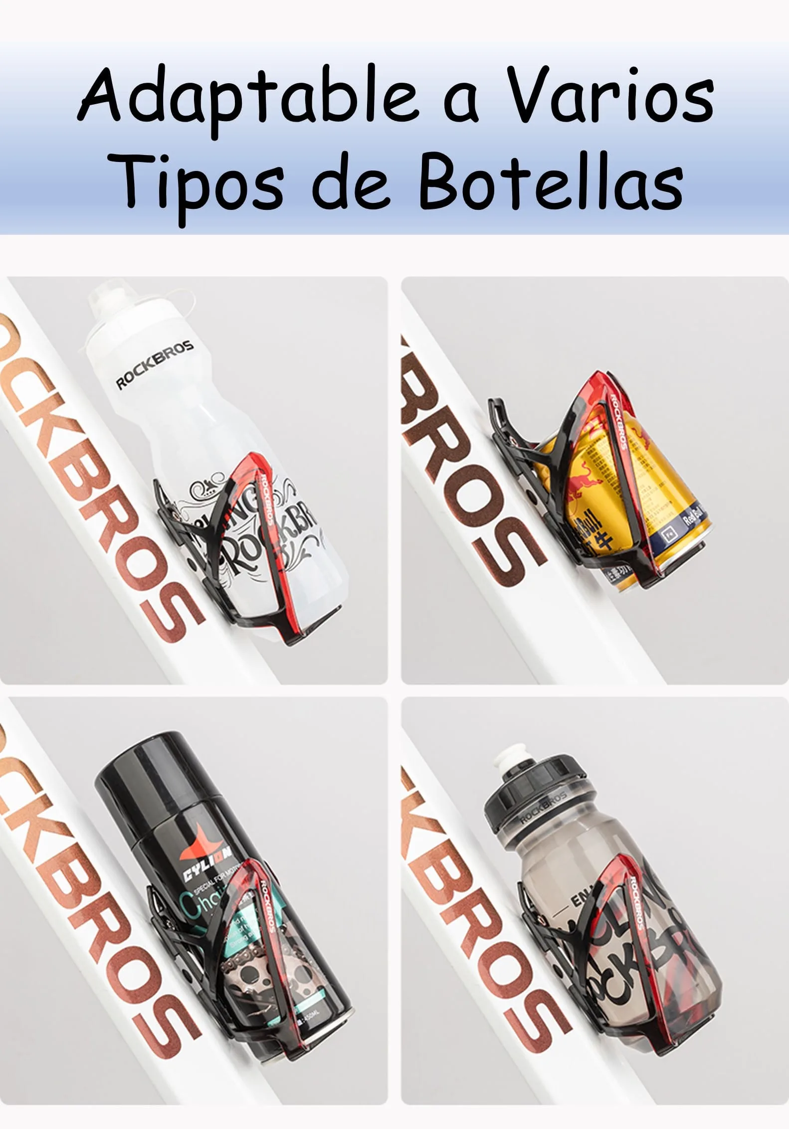 Porta Caramañola + Botella Agua 750ml Rockbros Boca Silicona - Image 3
