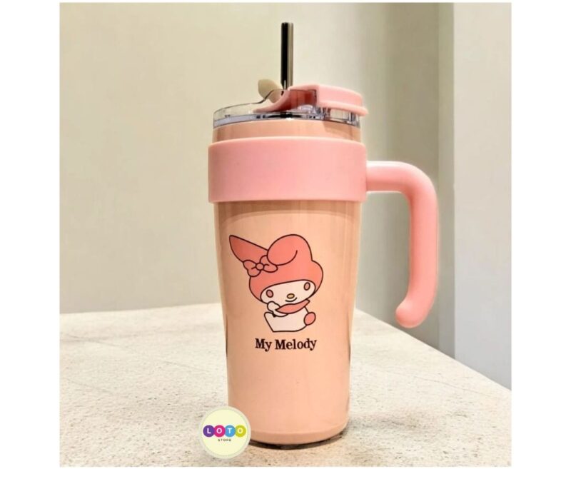 Termo Vaso Sanrio Frío Caliente Acero Inoxidable + Pitillo