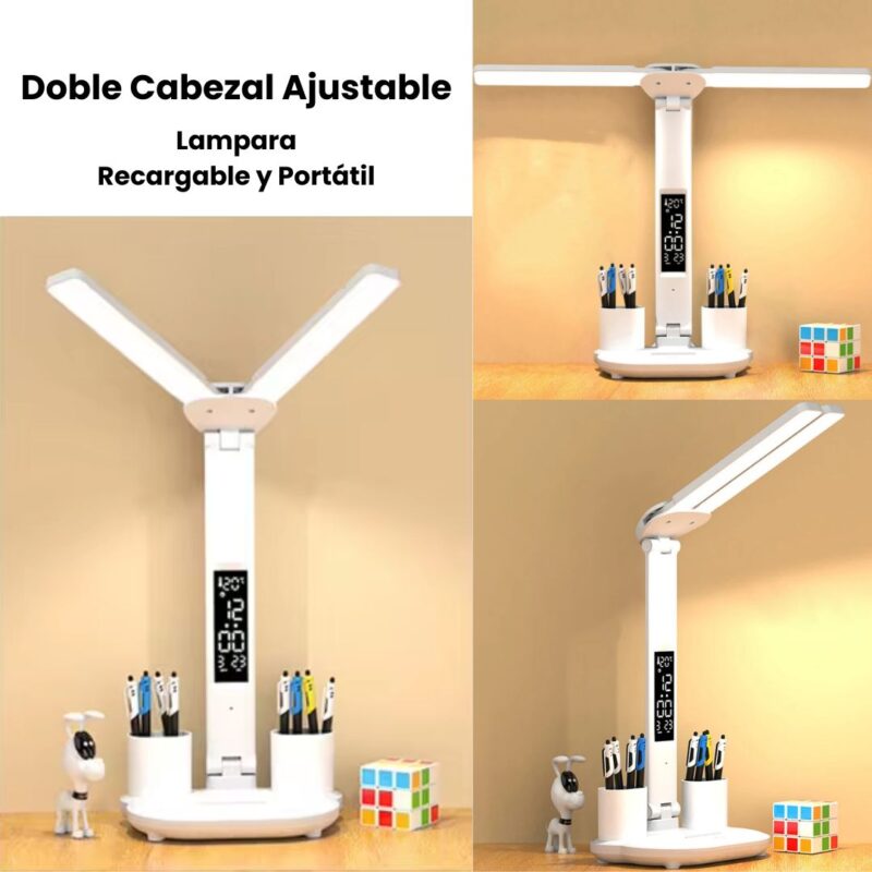 Lámpara LED de Escritorio Portátil y Recargable con Cabezal Flexible Táctil de 7W - Image 4