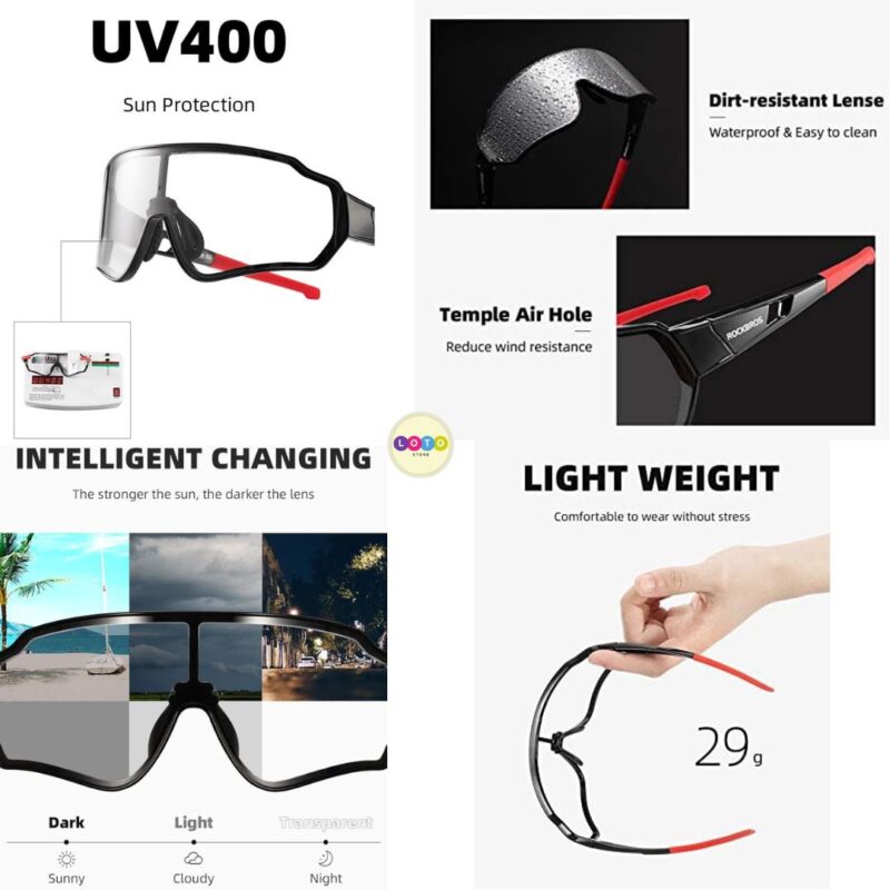 Gafas Fotocromáticas Ciclismo Rockbros Uv400 Unisex Ruta Mtb - Image 4