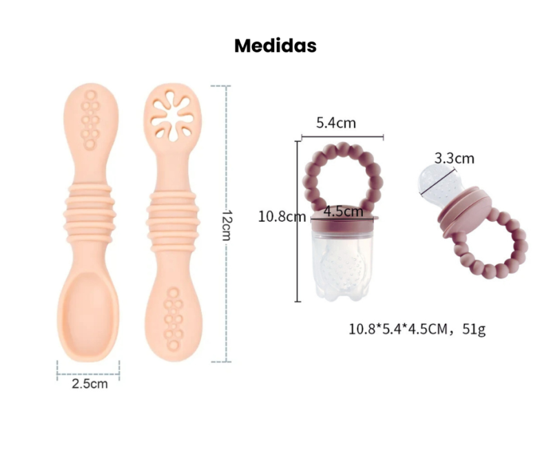 Set Cubiertos Silicona + Chupo Alimentador Bebé Bpa-free - Image 9